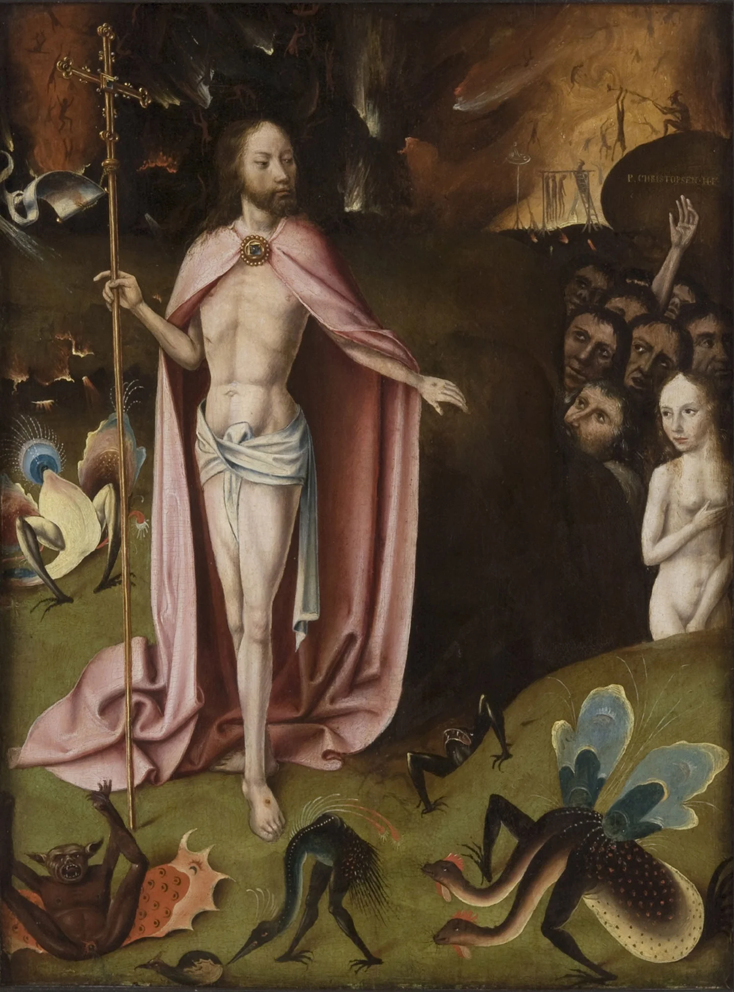 Christ in Limbo, by Hieronymus Bosch, oil, 1550