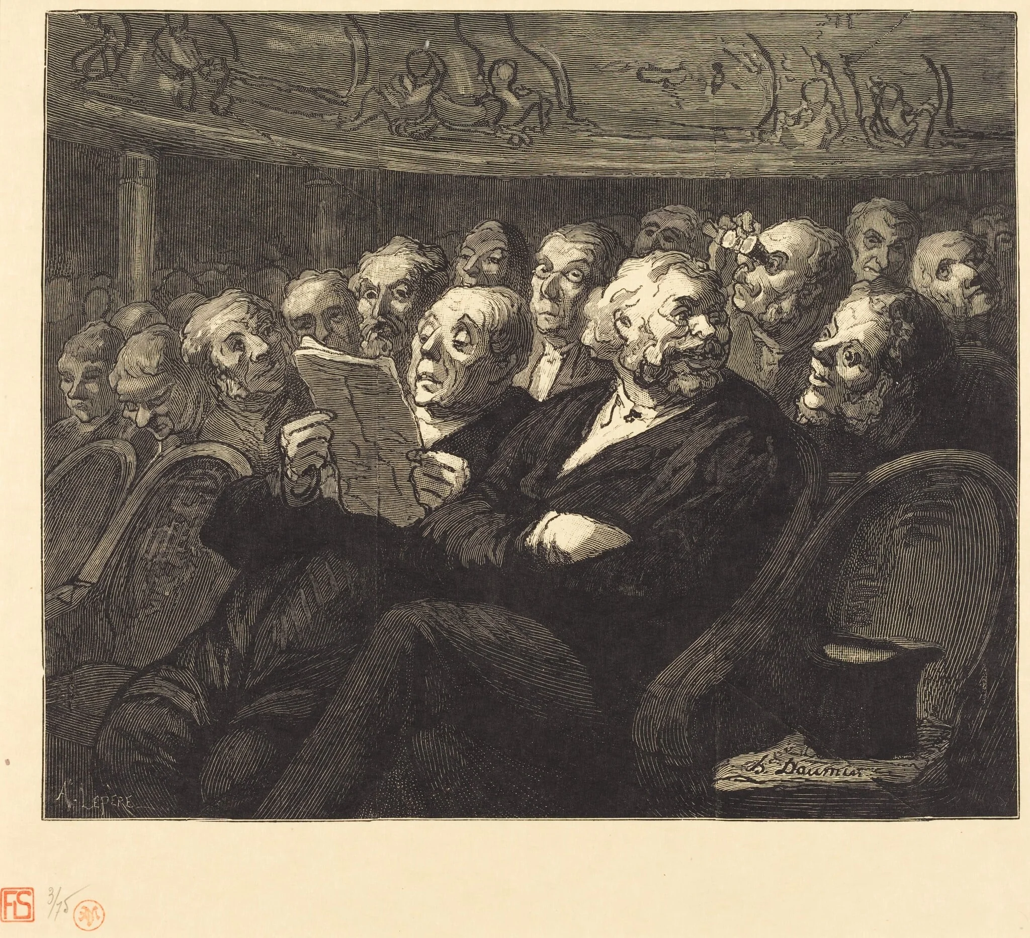 Les Fauteuils d'orchestre, by Auguste Lepère, ink, 1878