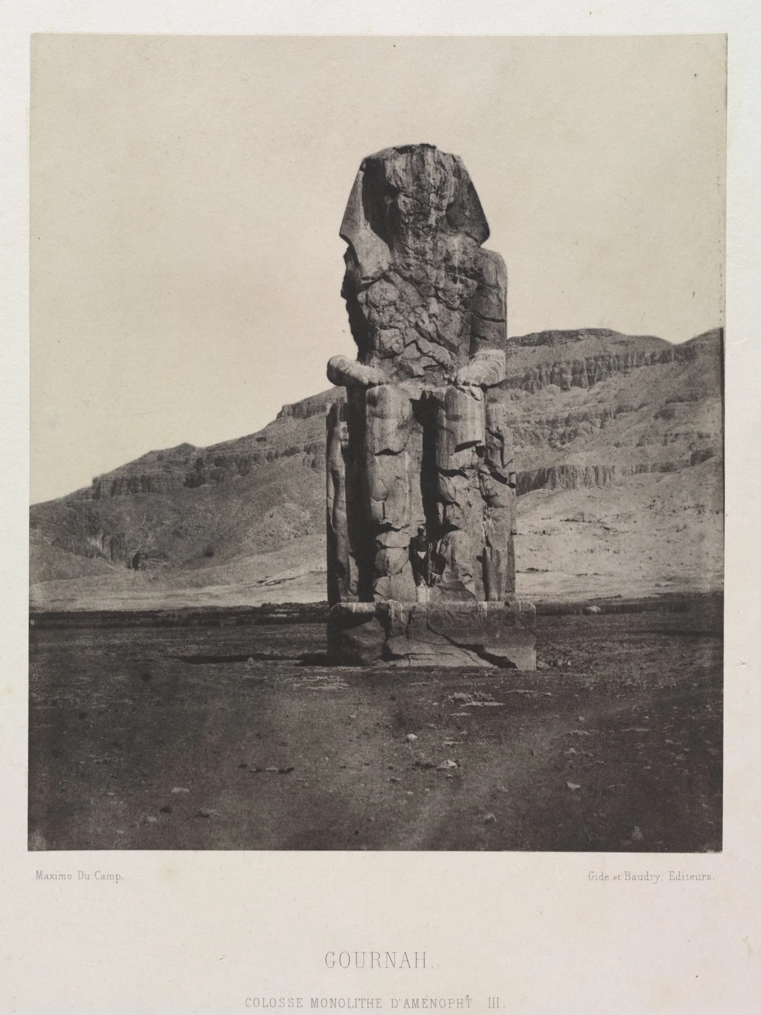 Colossol Monolith of Amenhotep III, Gournah, by Maxime Du Camp, 1850
