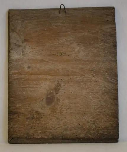 Icoana este pictată pe dosul unei bucăți de sticlă dreptunghiulară, în ax vertical; Icoana reprezintă Botezul lui Isus Hristos, care se prăznuiește pe 6 ianuarie("Boboteaza") Isus Hristos, cu picioarele goale în apa Iordanului(redată prin câteva linii oblice), cu un ștergar verde în jurul mijlocului, brațele încrucișate pe piept, primește botezul cu apă de la Sfântul Ioan Botezătorul, care ține în mâna dreaptă o cruce . Acesta este înveșmântat cu o mantie roșie cu partea de jos a mânecilor verde. În mâna stângă, cu care îl botează pe Hristos, apare o mână mică, probabil reprezentarea mâinii lui Dumnezeu care coboară dintr-un nor de foc în care este zugrăvit și Duhul Sfânt în formă de porumbel alb, cu aripile verzi, coborînd deasupra lui Isus. De partea cealaltă a lui Isus se află Arhanghelul Gavriil, cu părul revărsat pe umeri, în veșminte asemănătoare cu ale Sf. Ioan, ținînd un ștergar în mâini. Aureolele realizate cu foiță de aur. Câmp bleu, flori mari, roșii pe tulpini înalte, sunt înghesuite în spațiul rămas. Icoana are caracteristicile specifice picturii niculene, dar este evidentă faza de decadență(redarea figurilor, spațiul aglomerat, culorile, suportul). Rama profilată, culoarea lemnului natur.