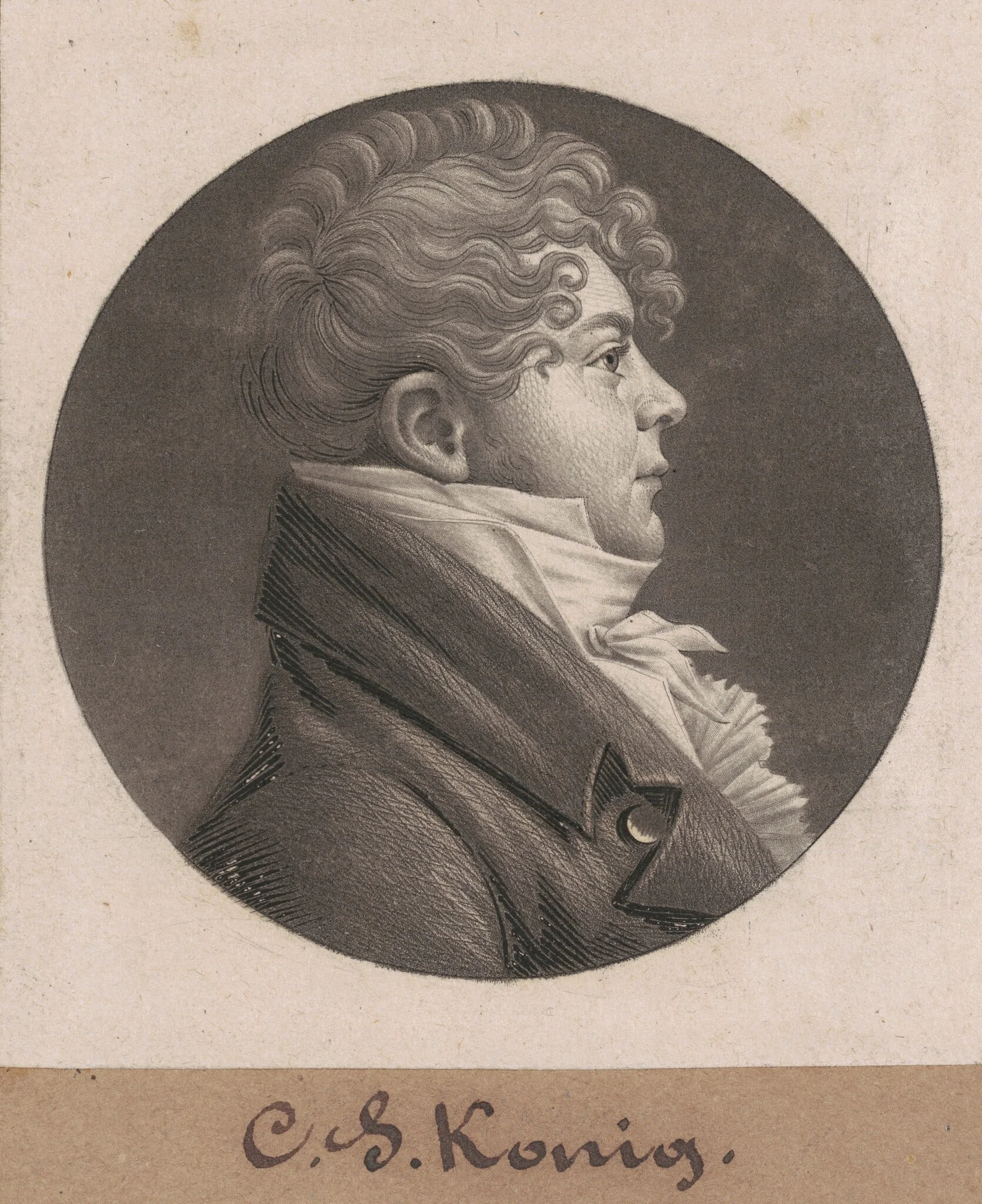 Christian Simon Konig, by Charles Balthazar Julien Févret de Saint-Mémin, ink, 1804