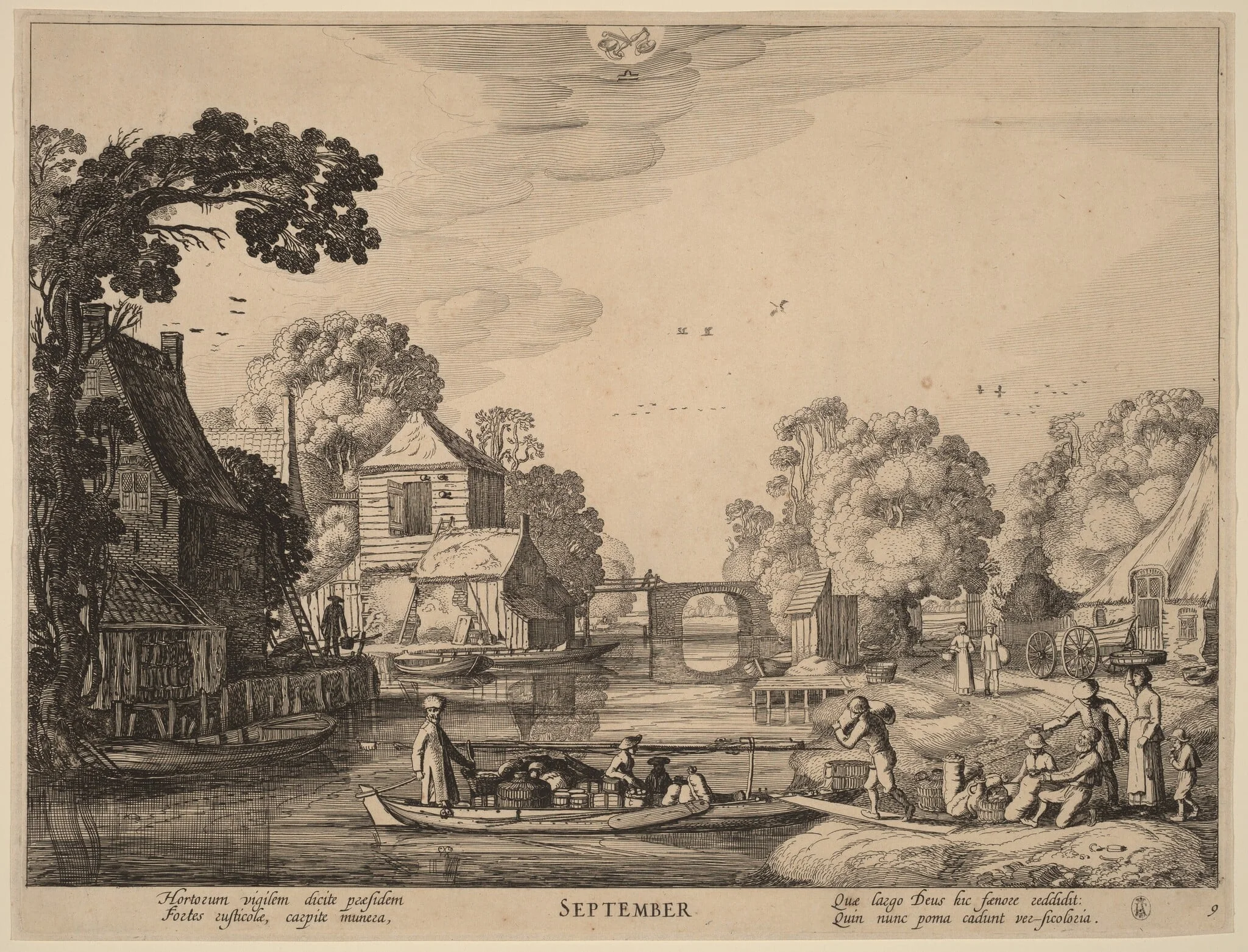 September, by Jan van de Velde, ink, 1617
