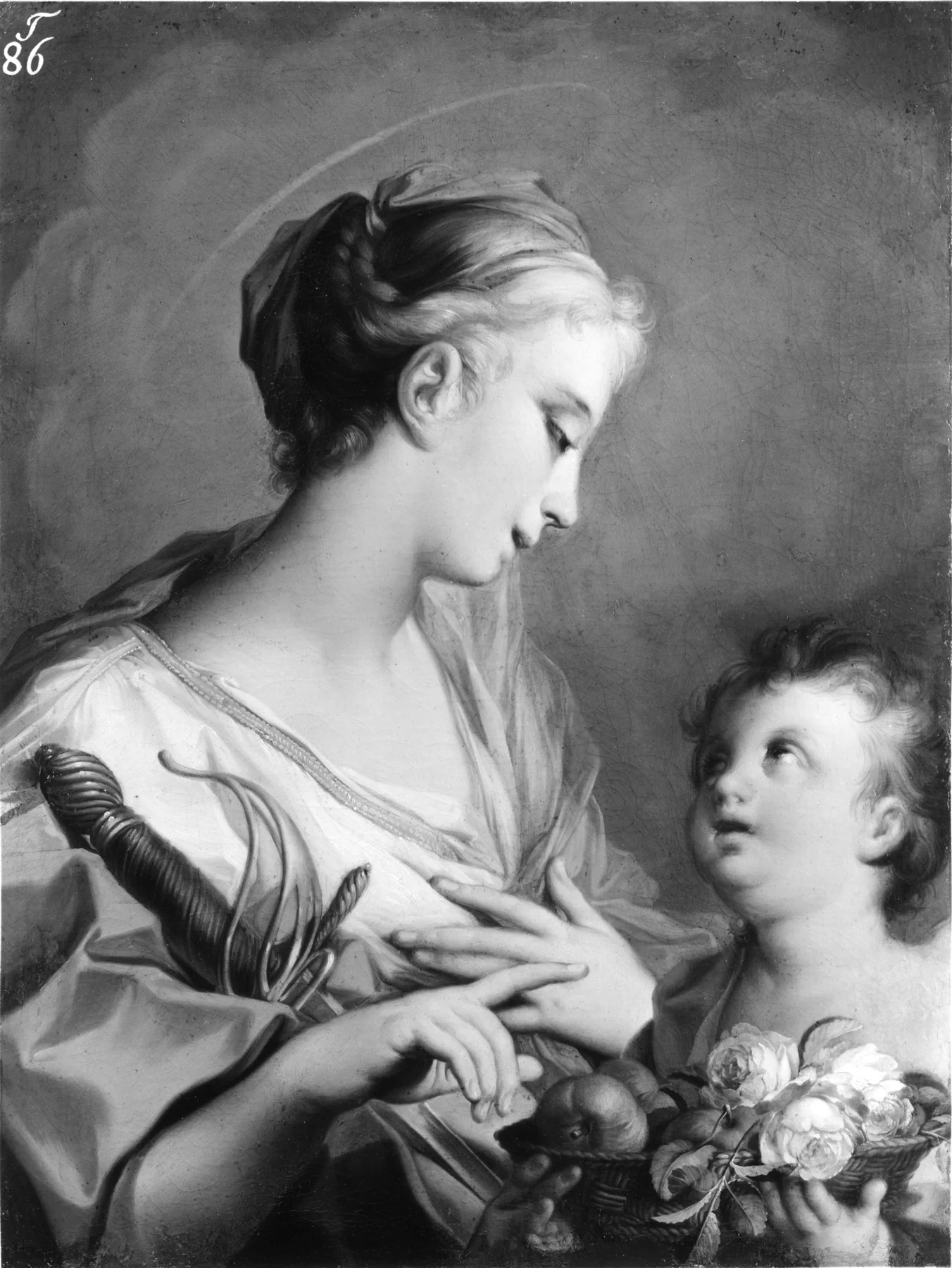 Saint Dorothea, by Ignazio Stern, oil, 1725