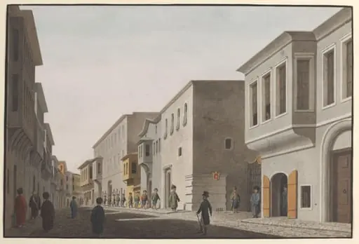 Street scene outside an embassy in Pera
