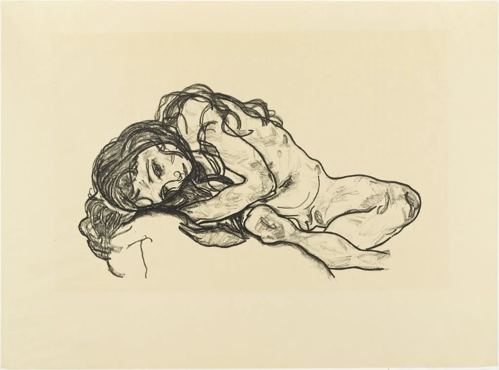 Untitled, by Egon Schiele, ink, 1922