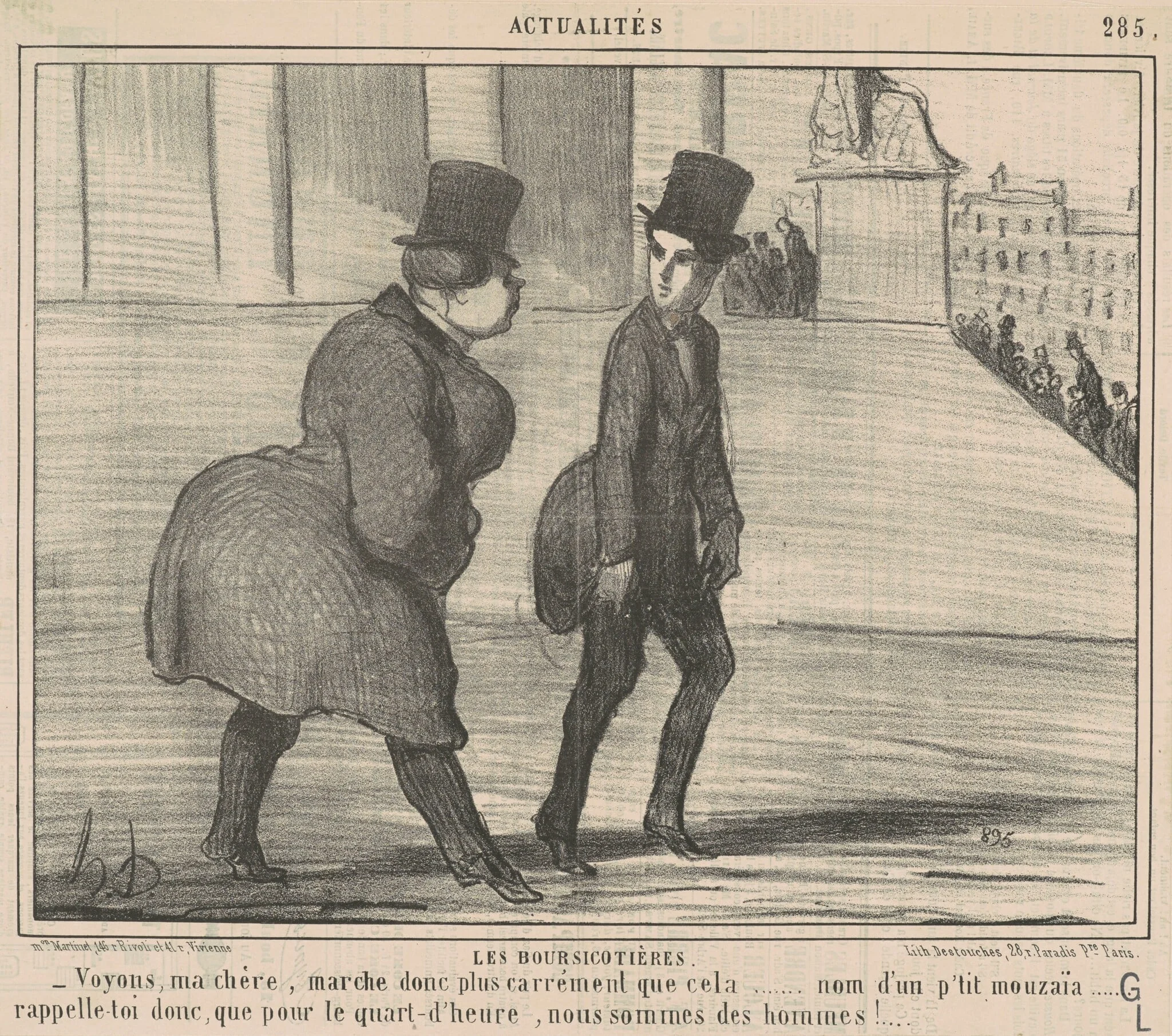 Le boursicotières ... Voyons, ma chère ..., by Honoré Daumier, ink, 1856