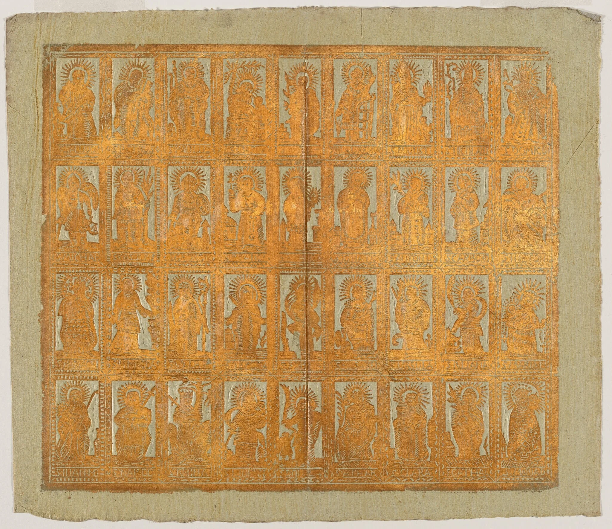 Endpaper with Saints