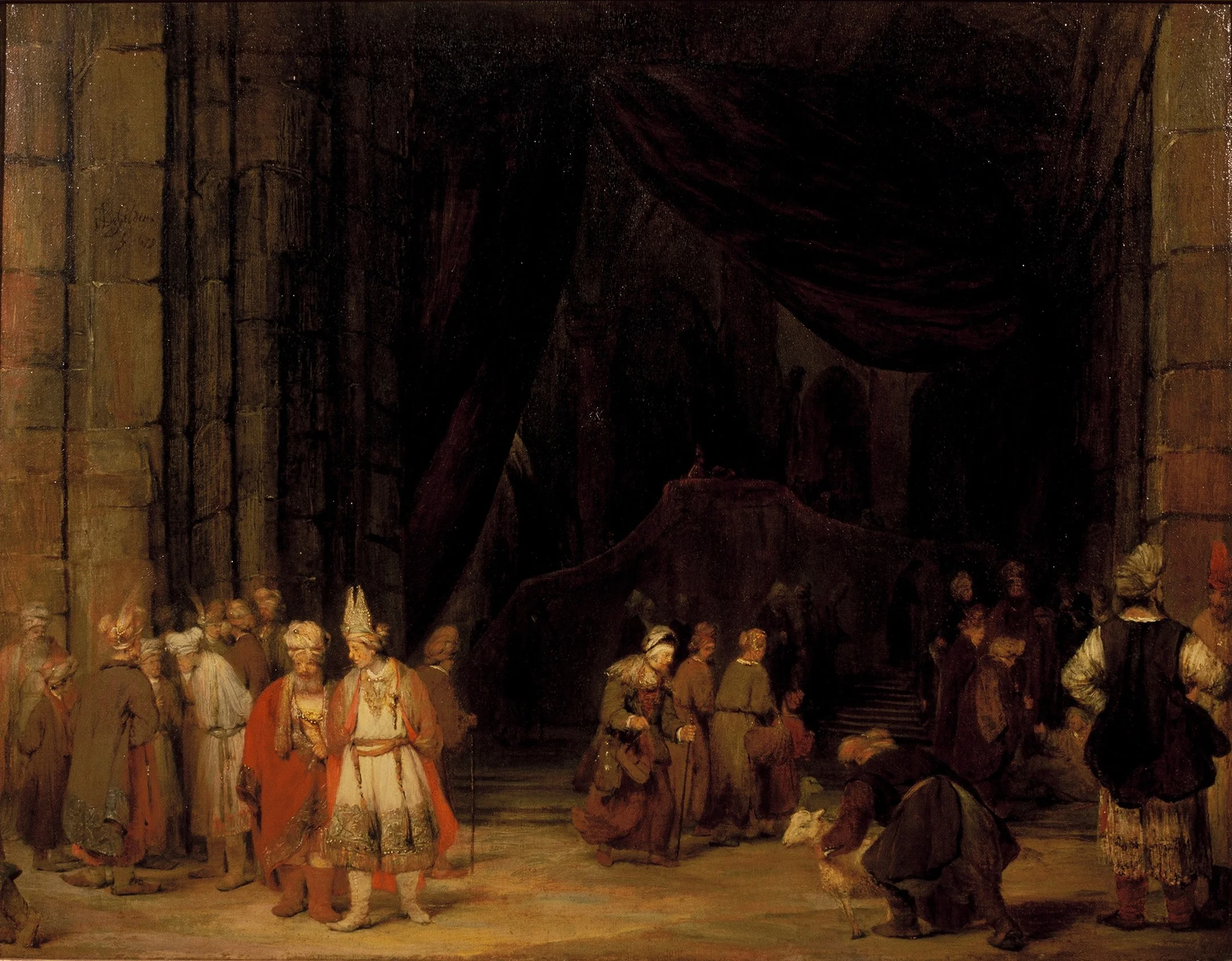 Courtyard of a temple, by Arent de Gelder, oil, 1690