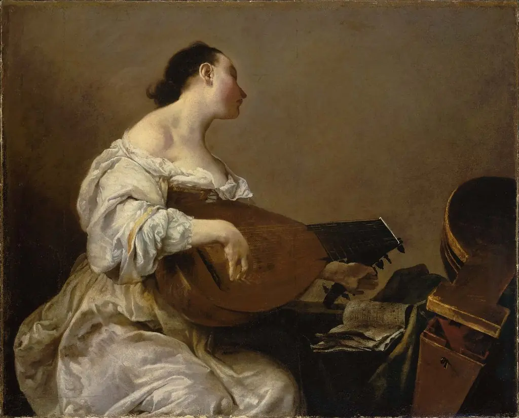 Woman Playing a Lute
