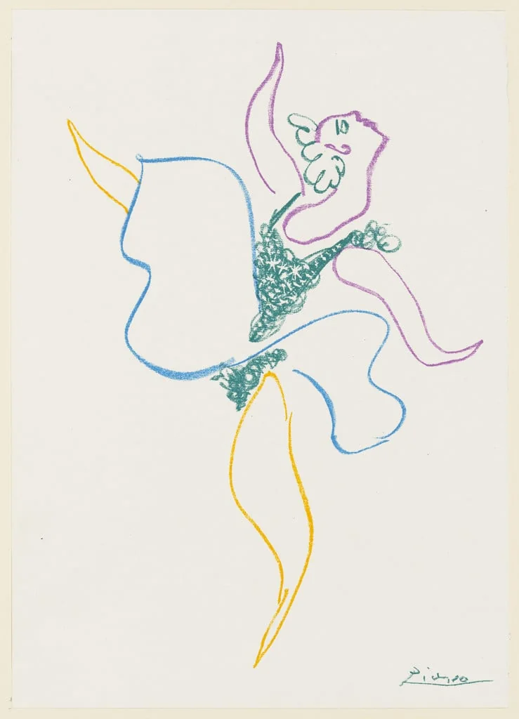 Untitled, by Pablo Picasso, ink, 1954
