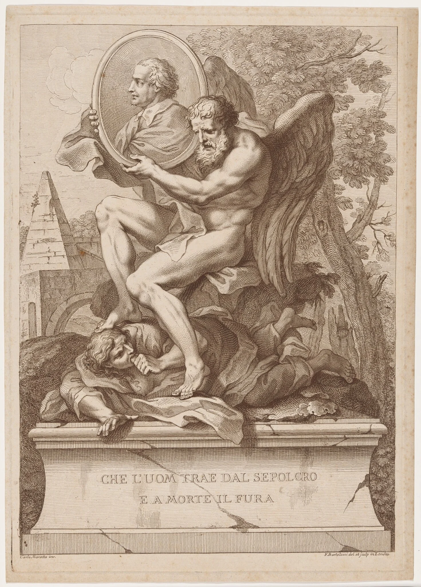 Pietro Berrettini da Cortona, by Francesco Bartolozzi, ink, 1767