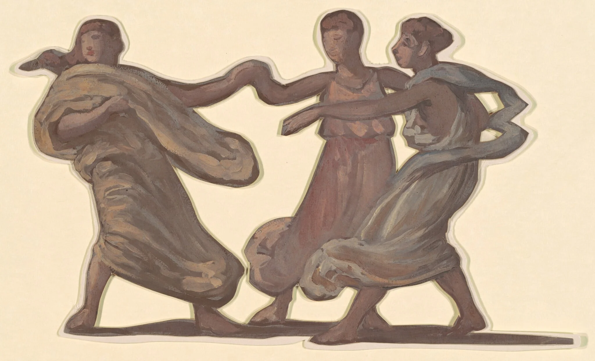Study for "Greek Girls Bathing", by Elihu Vedder, oil, 1872