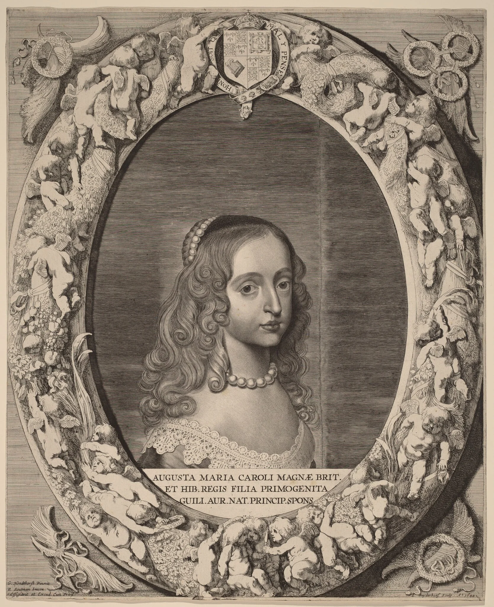 Mary I Stuart, by Jonas Suyderhoff, ink, 1643