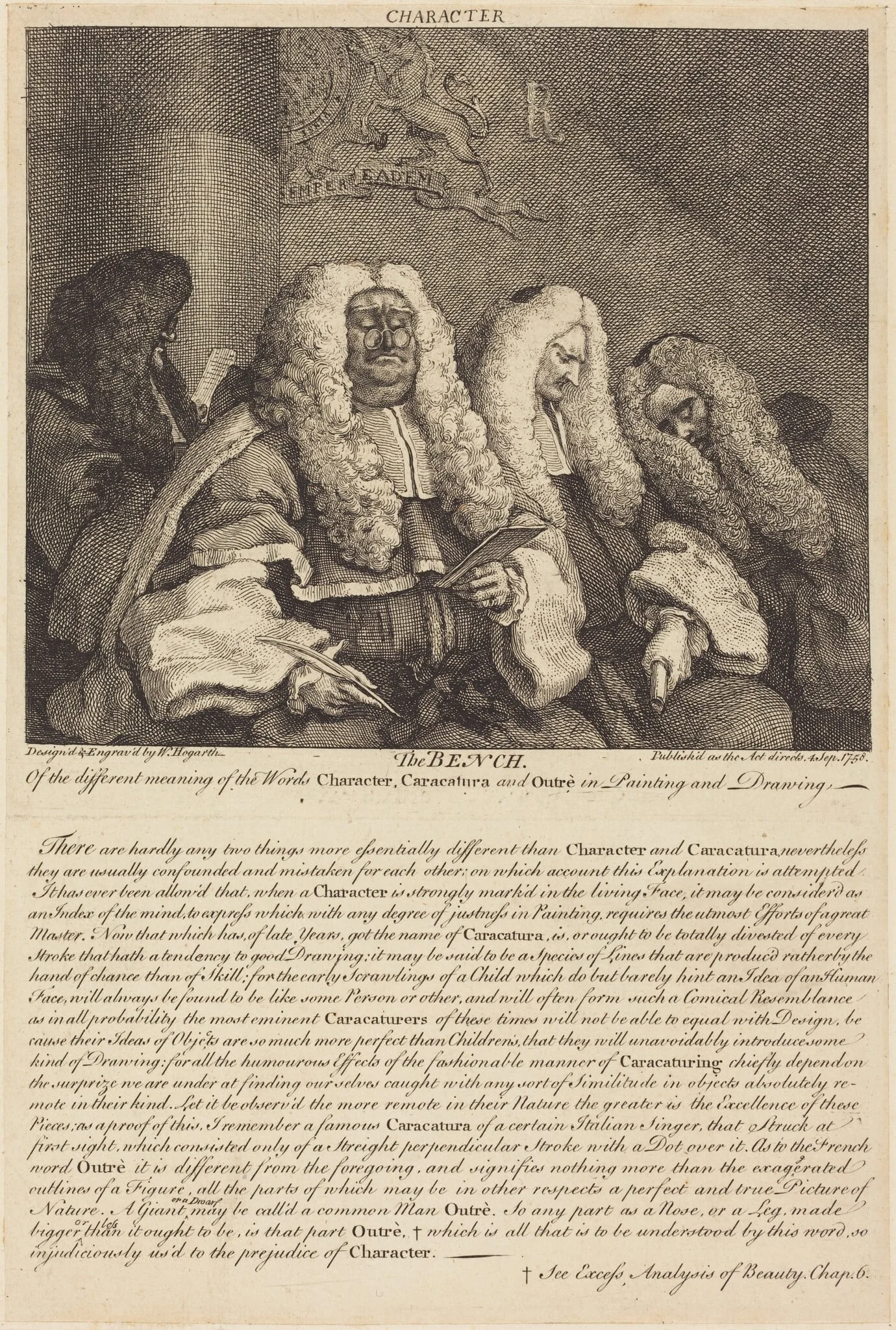 The Bench, by William Hogarth, ink, 1758