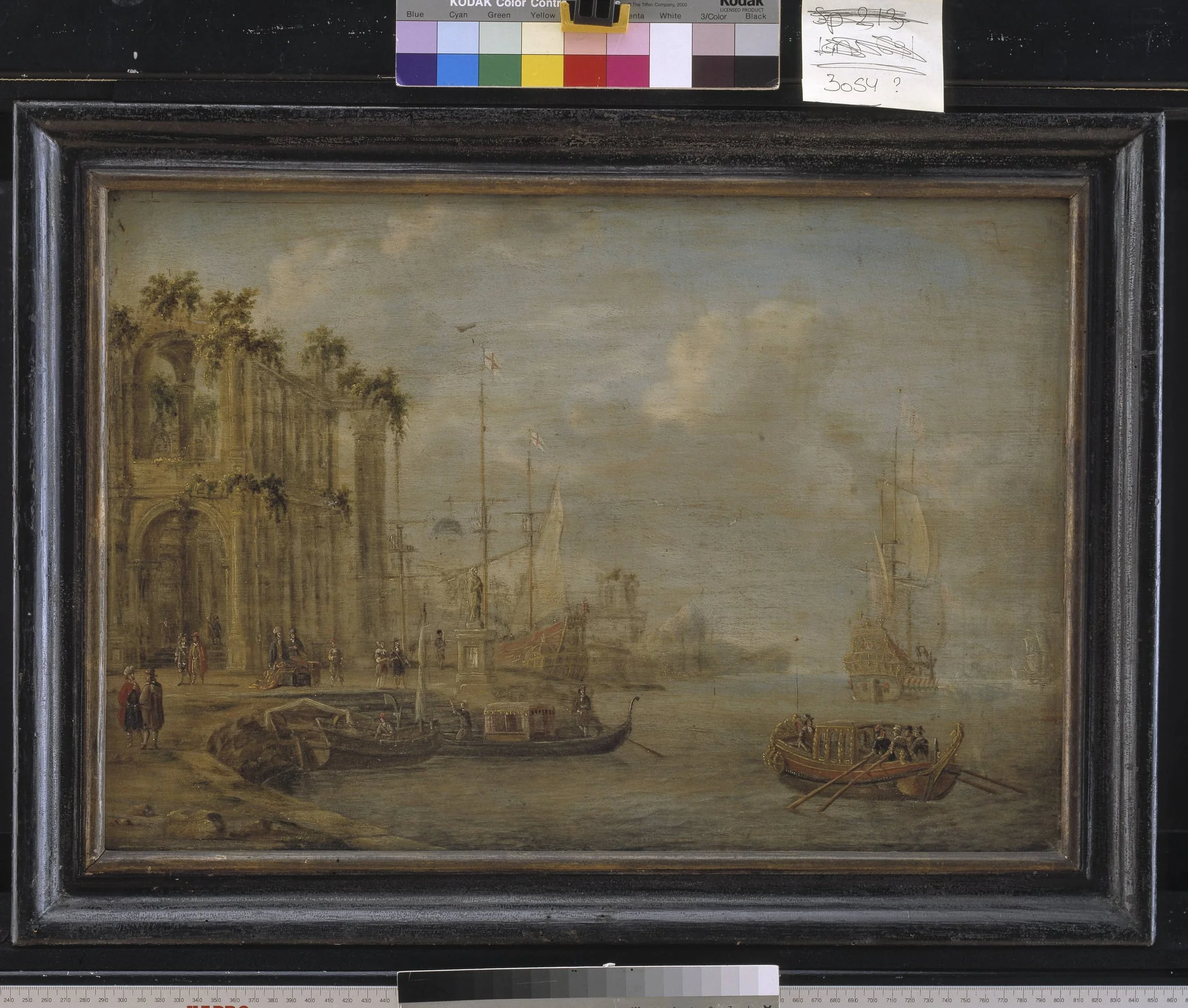 Harbour Scene with Antique Ruins, by Unknown, 1671