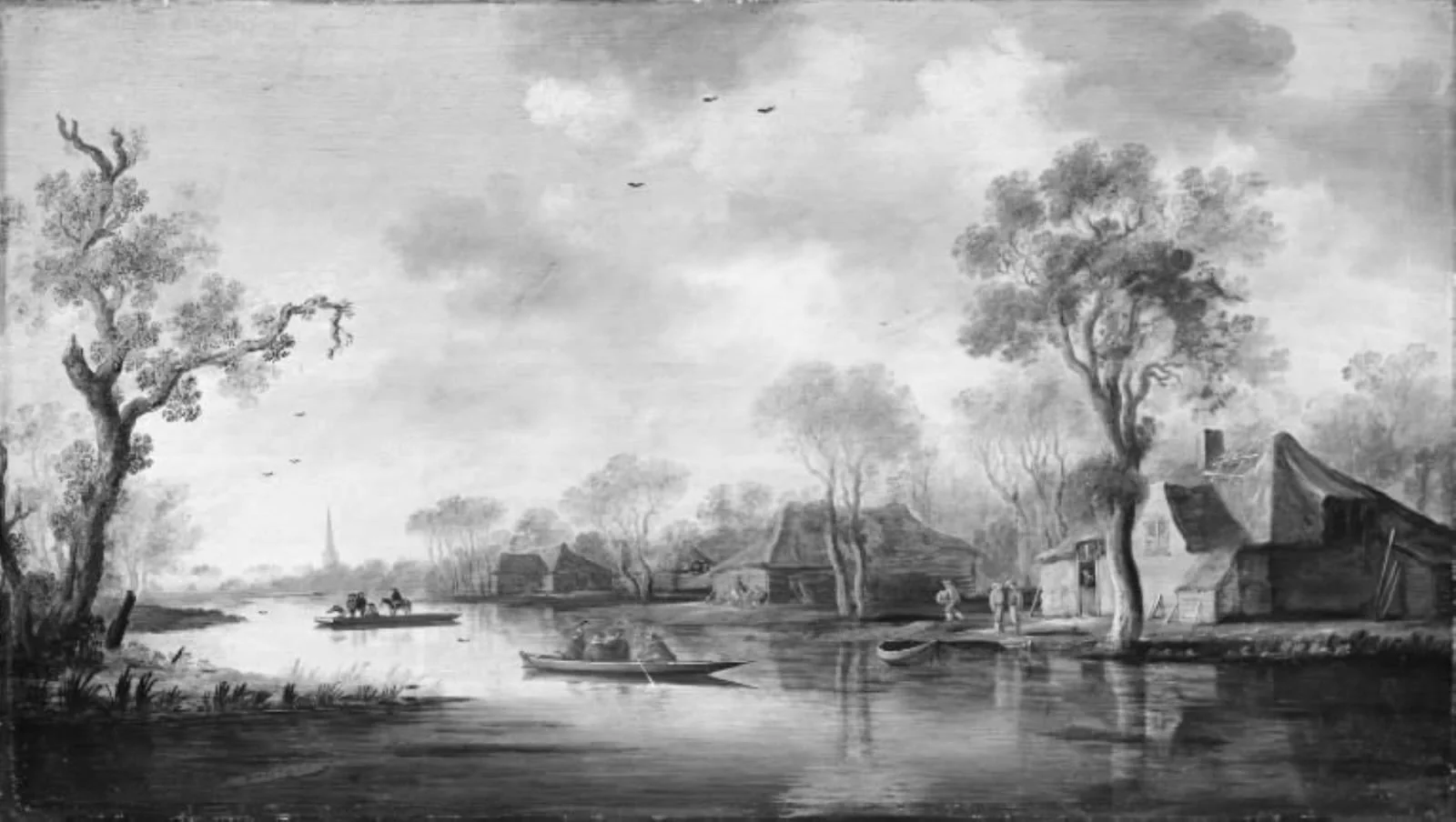 Dutch River Scene, by Unknown, 1636