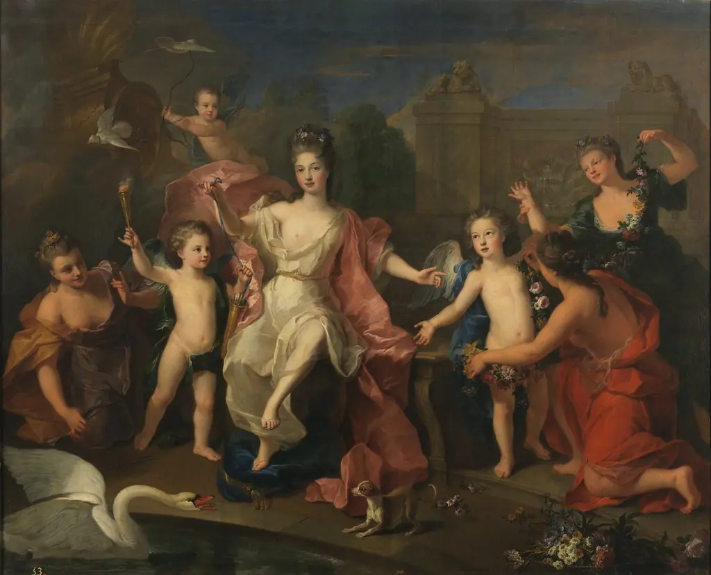 The Duchess of Burgundy with her two sons, the Dukes of Brittany and Anjou (future Louis XV)