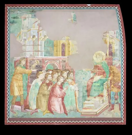 Copy after the painting Joseph and his brothers in  Egypt attributed to the Isaac Master in the Upper  Church, San Francesco, Assisi