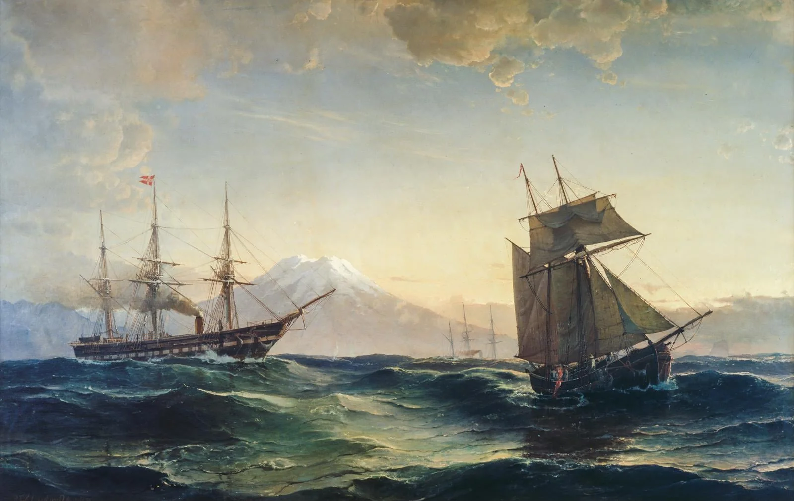 Ships off the Coast of Iceland, by Unknown, 1878