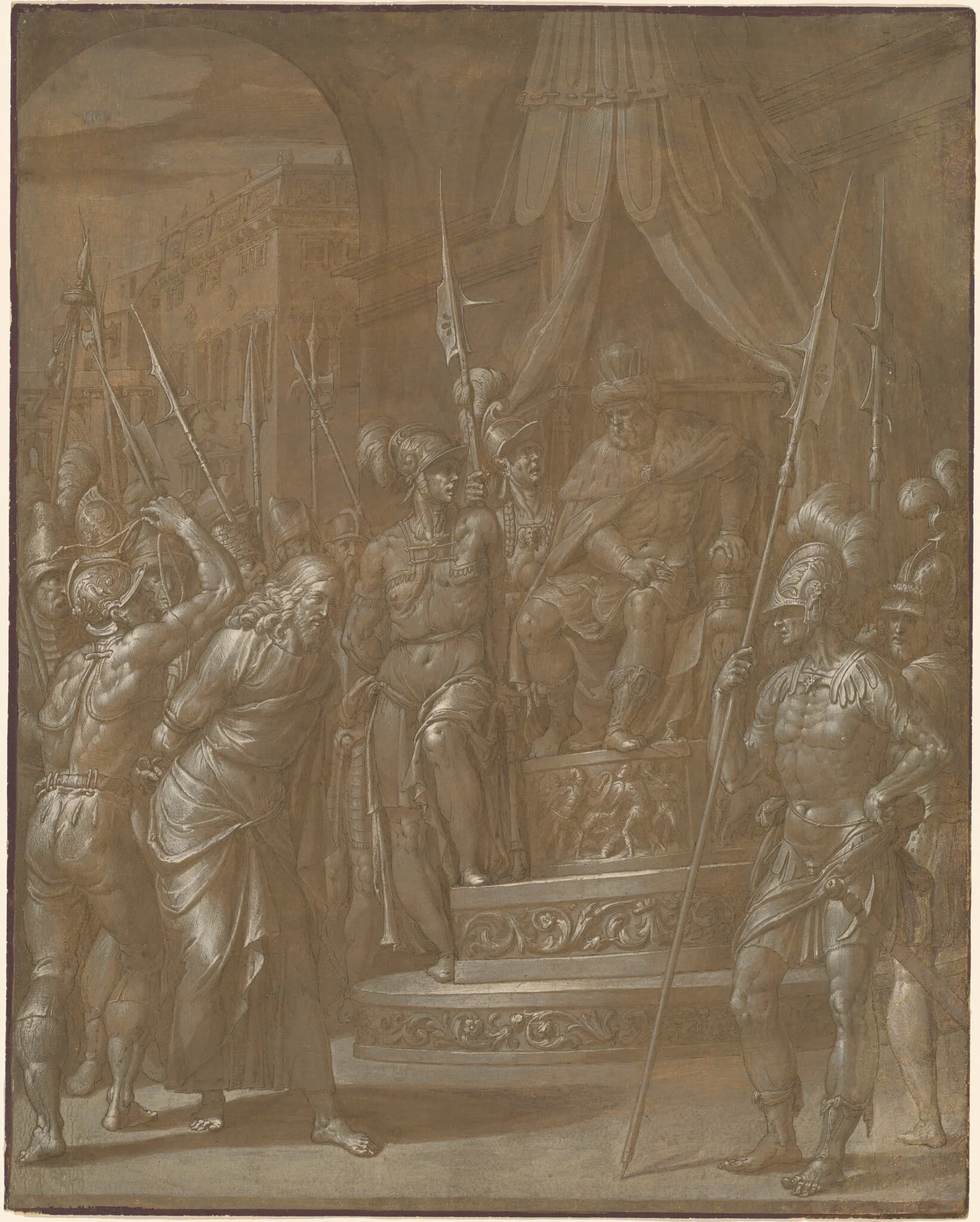 Christ before Herod, by Jacopo Ligozzi, ink, 1591
