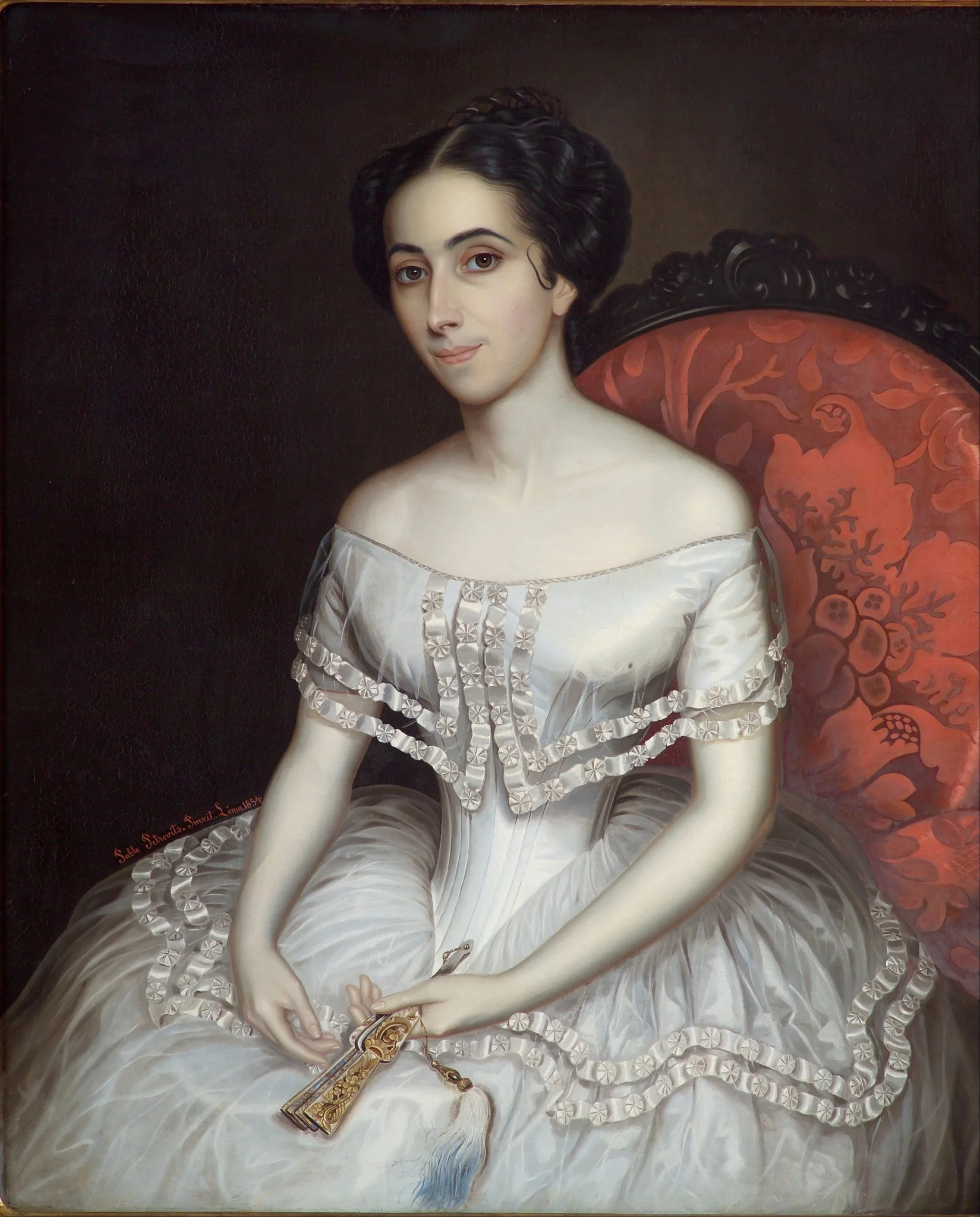 Carolina Gutiérrez de la Fuente, by Pablo Petrovits Temesvar, oil, 1854