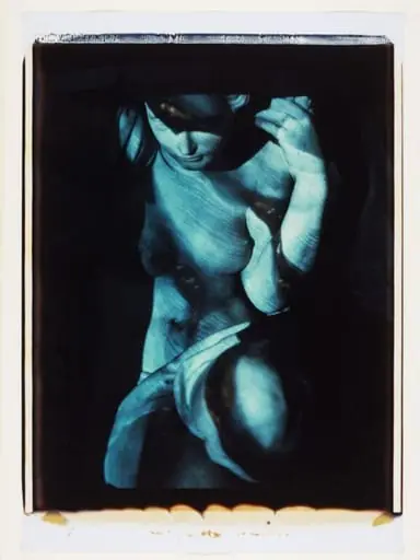 Untitled [photograph using a slide projection of dopatta and chilli].