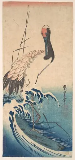 波に丹頂鶴|Crane and Surf