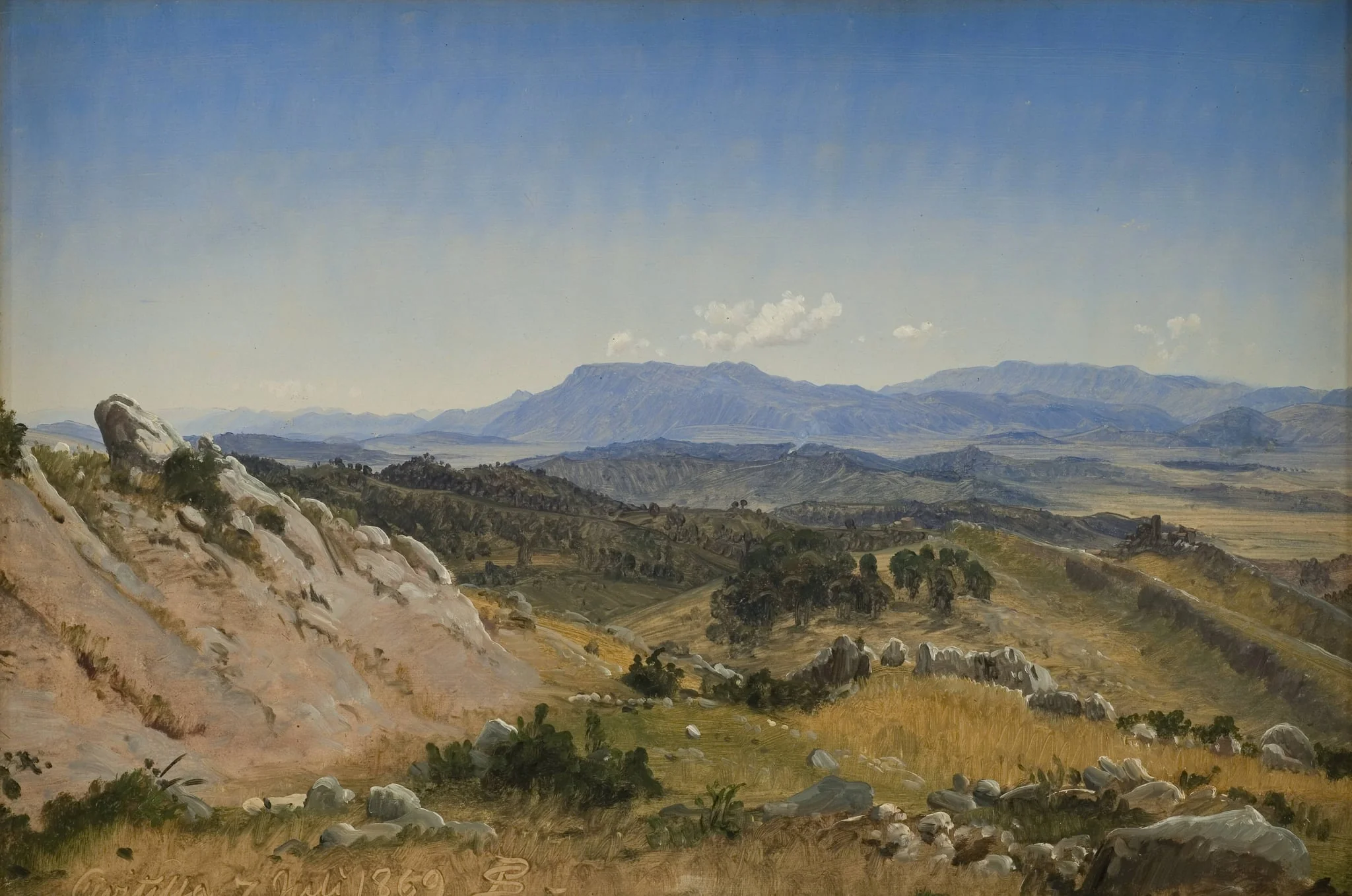 Rocky Hills near Civitella, by Unknown, 1869