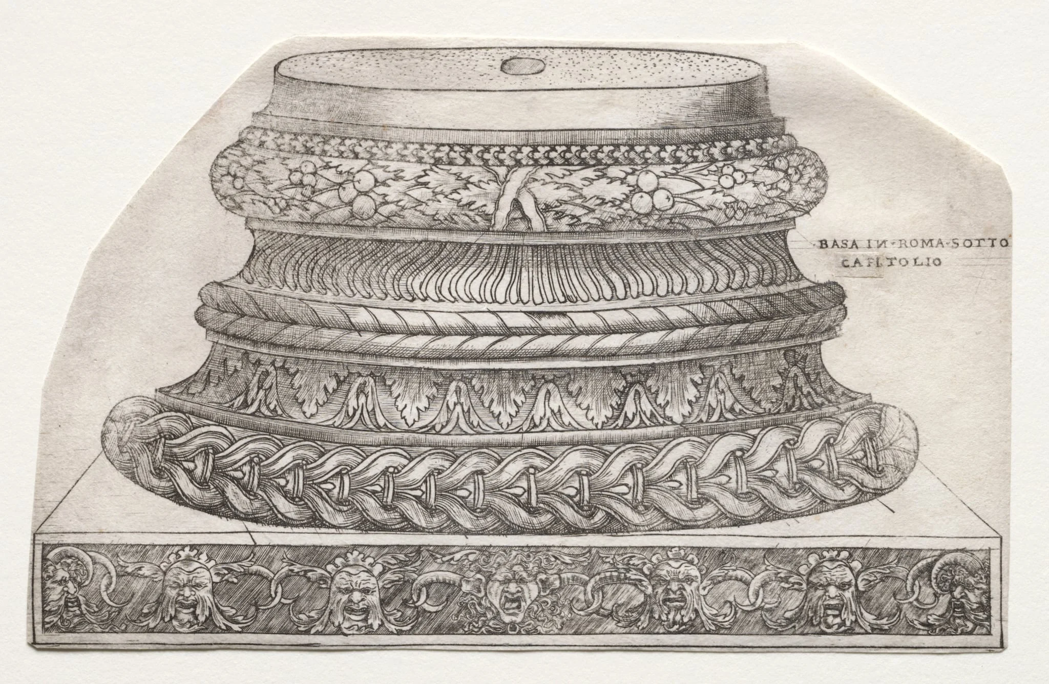 Base and Capital with Putti (base), by Master G. A. with the man-trap, 1538