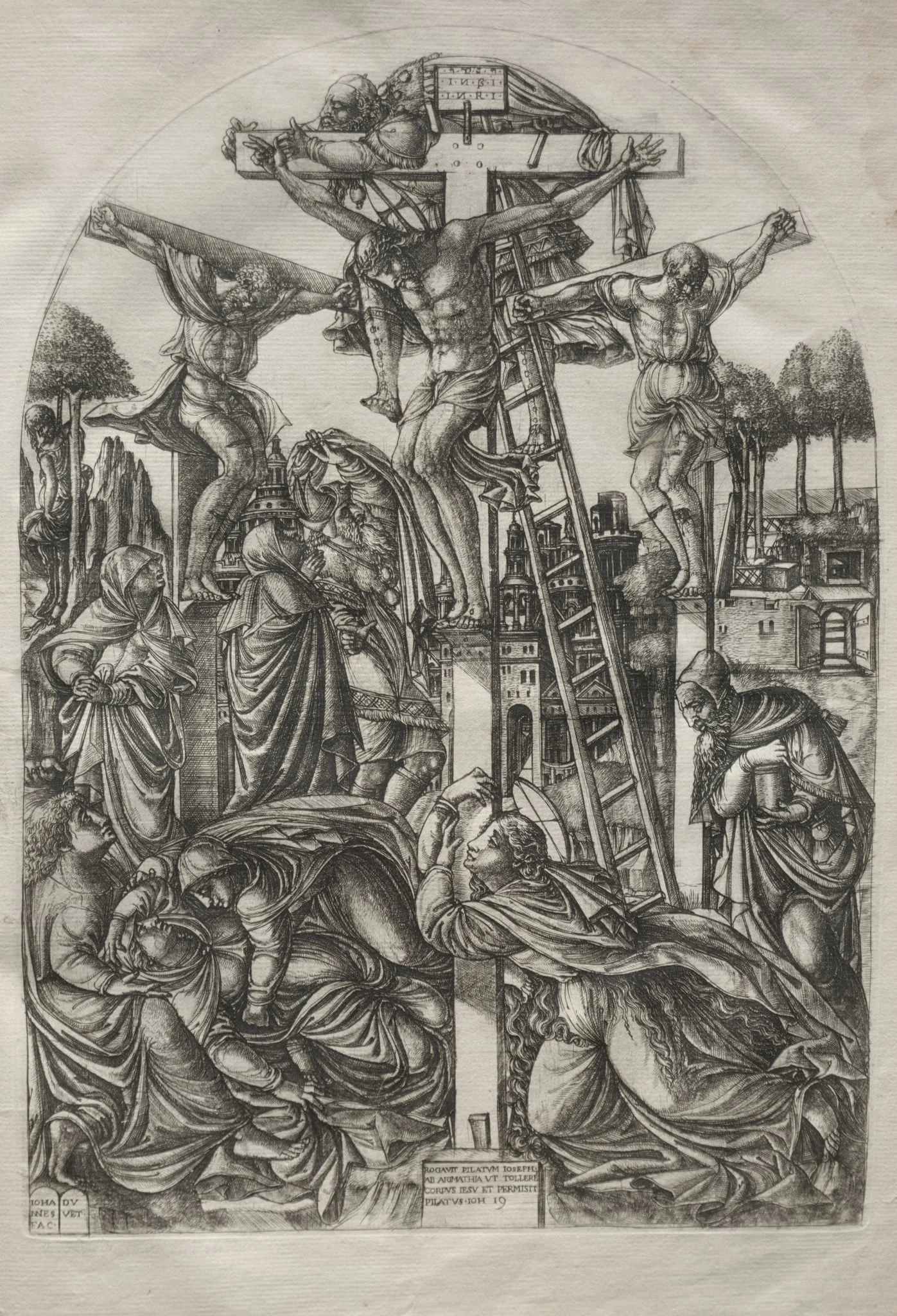 Christ on the Cross between the Two Thieves, by Jean Duvet, 1561