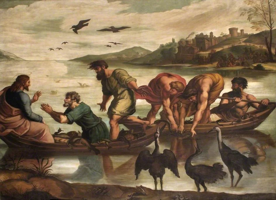 The miraculous Draught of Fishes, by Raphael, oil, 1511