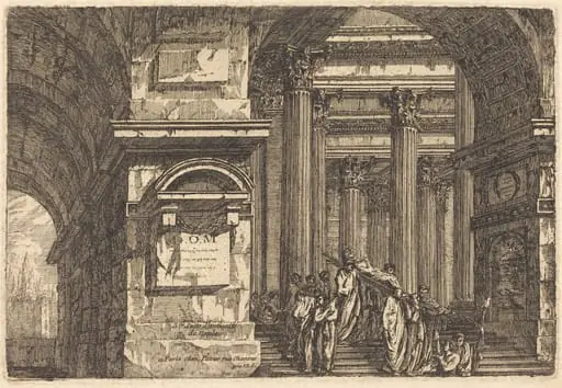 Funeral Scene in Imaginary Architecture