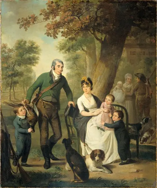 Family Portrait of Jonkheer Gysbert Carel Rutger Reinier van Brienen van Ramerus, his Wife and four of their Children at his Estate of Crailo
