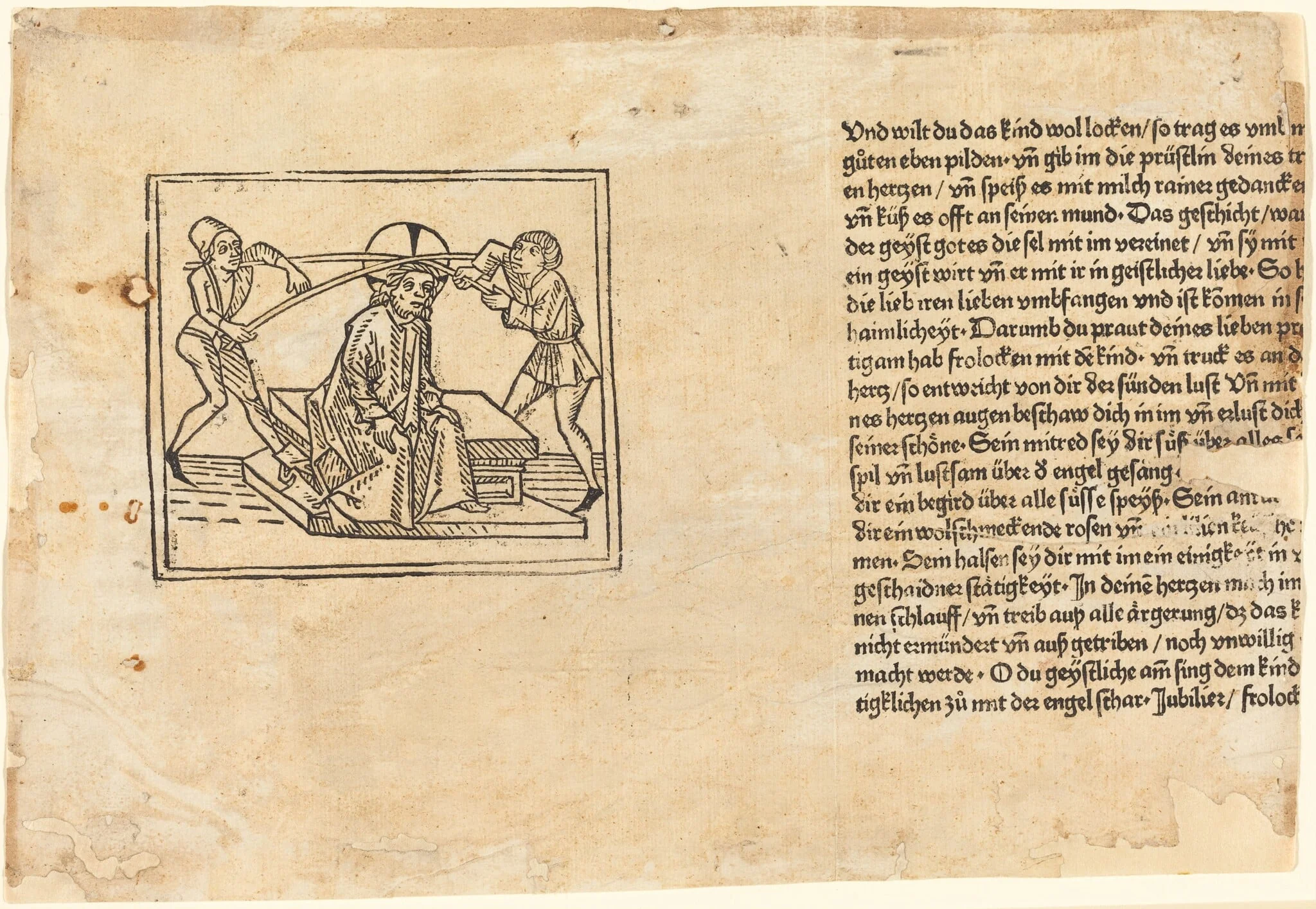 Christ Crowned with Thorns, by German 15th Century, ink, 1477