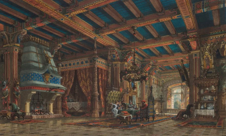 Château Interior, by V. Germain, 1834