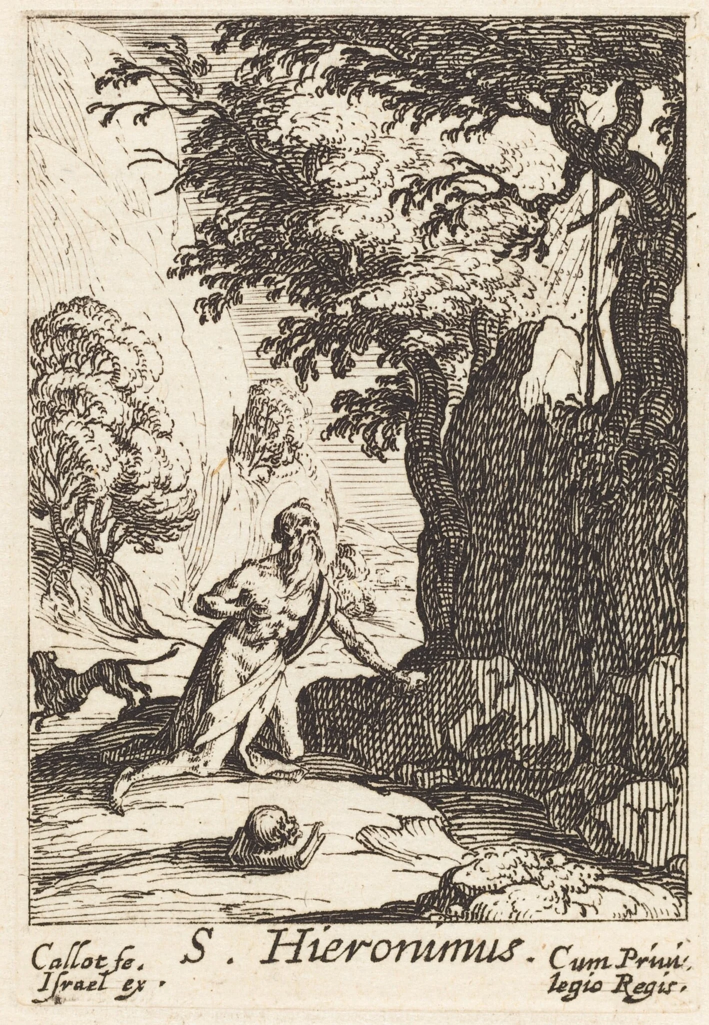 Saint Jerome, by Jacques Callot, ink, 1632