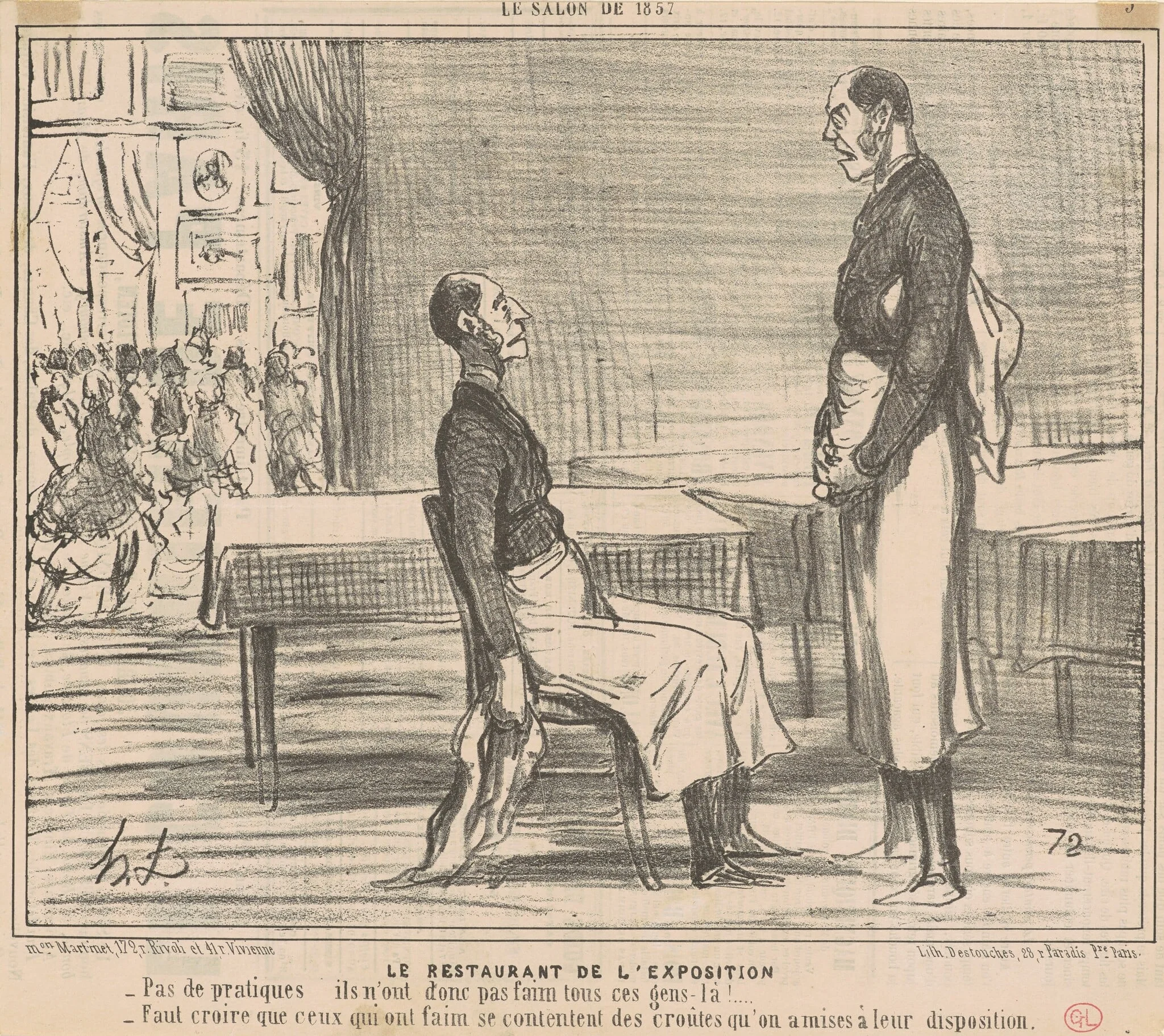 Le restaurant de l'exposition, by Honoré Daumier, ink, 1857