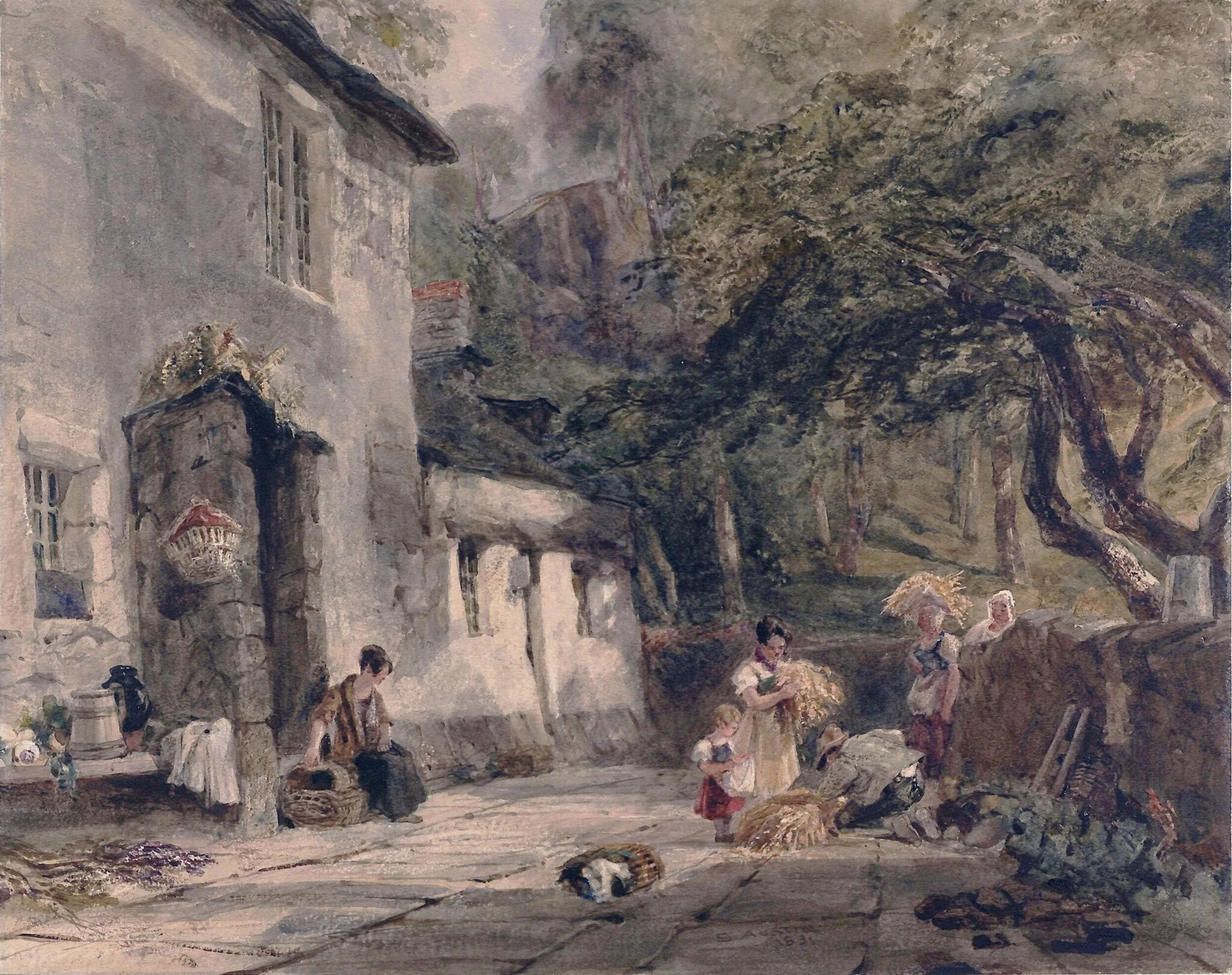 Cottage in North Wales, by Samuel Austin, watercolor, 1831