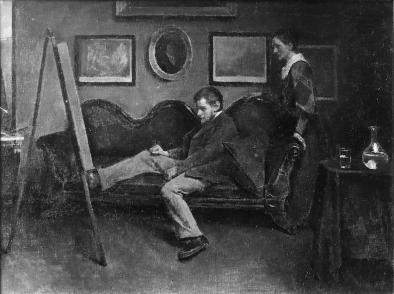 Maleren. En kunstner betragter sammen med sin hustru sit værk, by Unknown, 1907