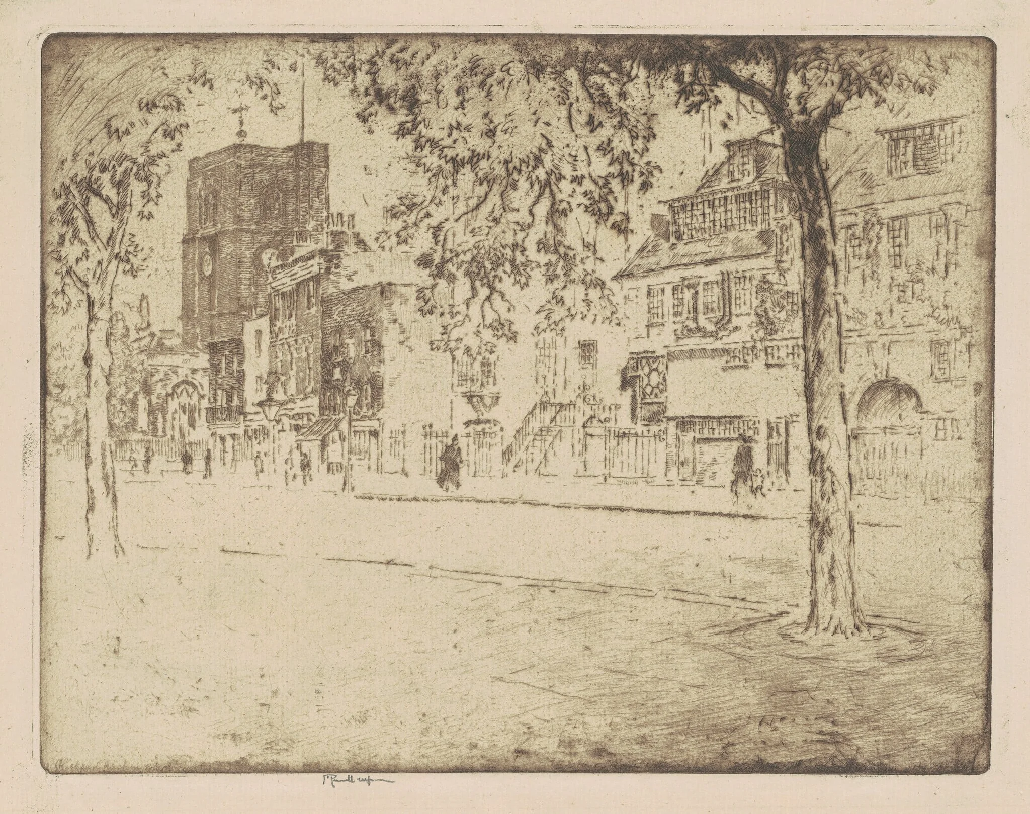 House Where Whistler Died, by Joseph Pennell, ink, 1904