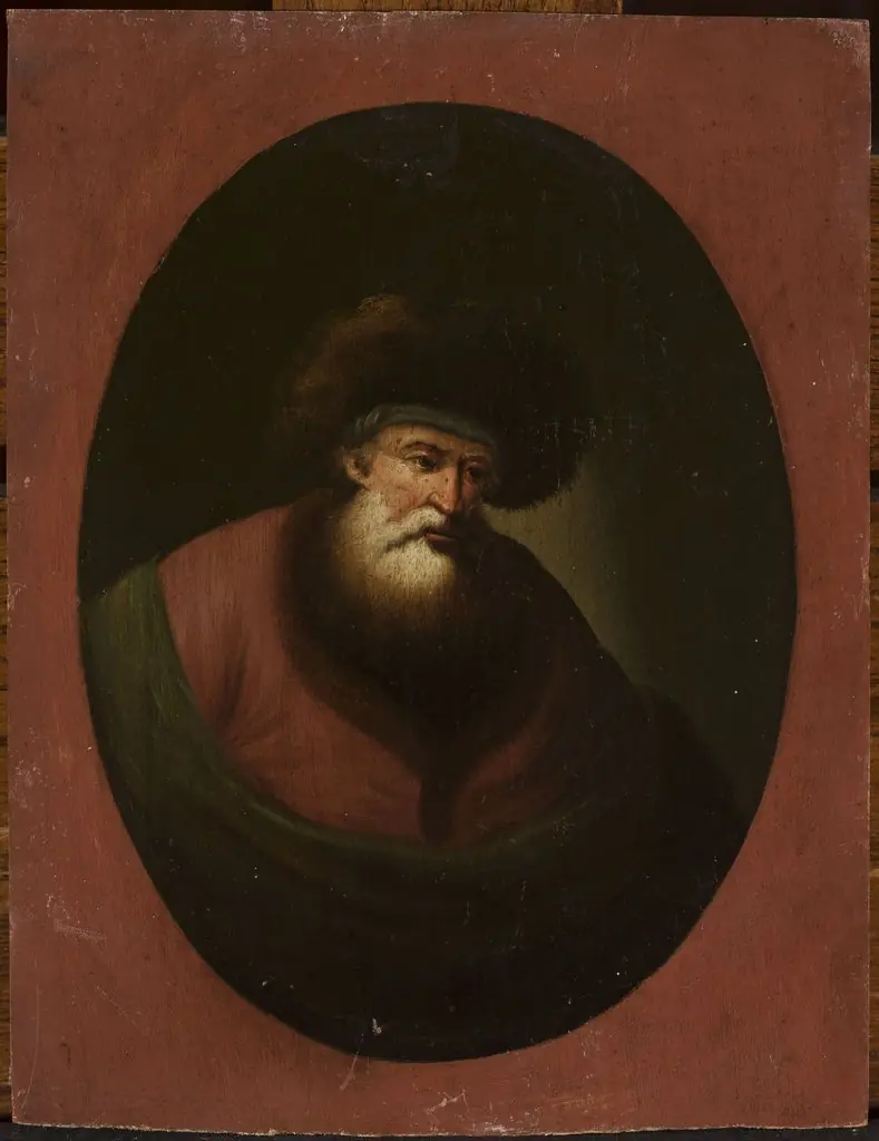 Old man with green fabric