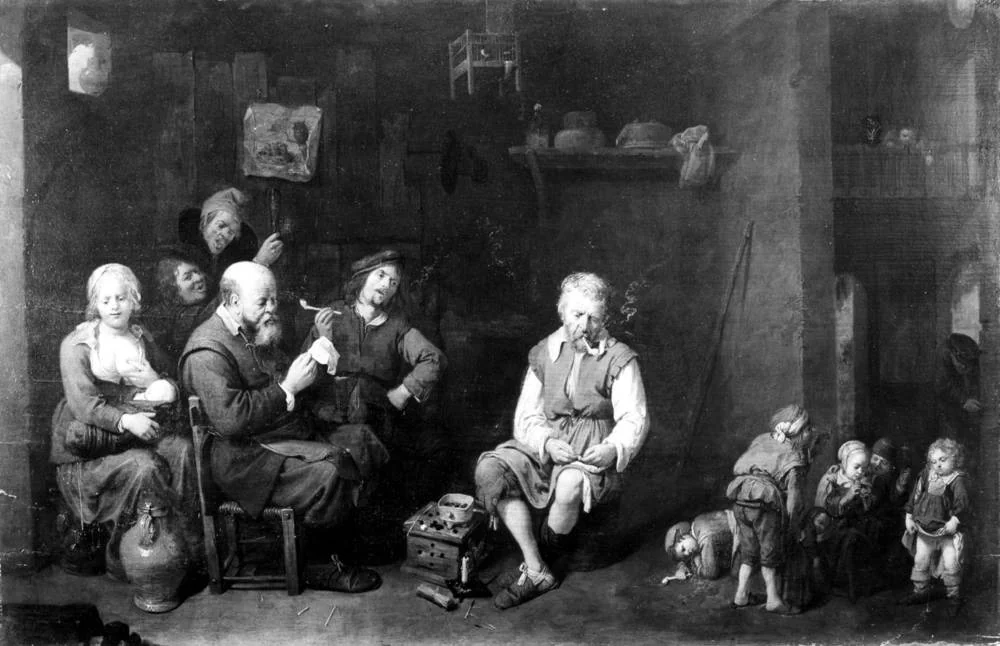 Die Bauernfamilie, by David Ryckaert III, unspecified, 1642