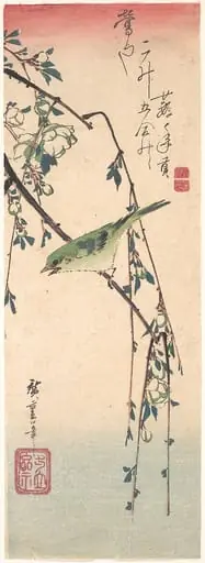 歌川広重画　梅に鶯|Warbler on a Plum Branch