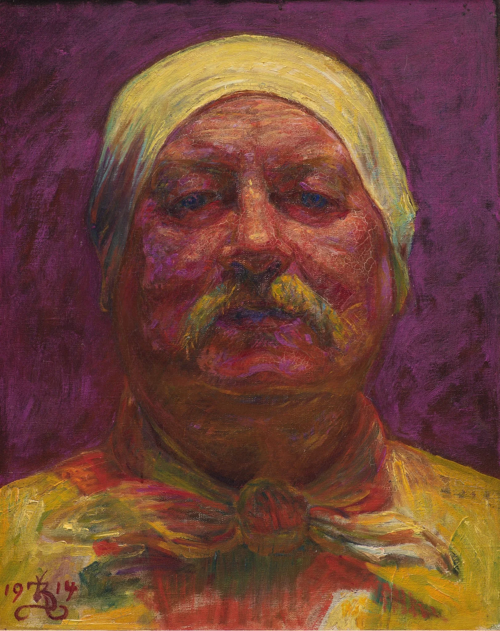 Self-portrait by Lamplight, by Unknown, unspecified, 1914
