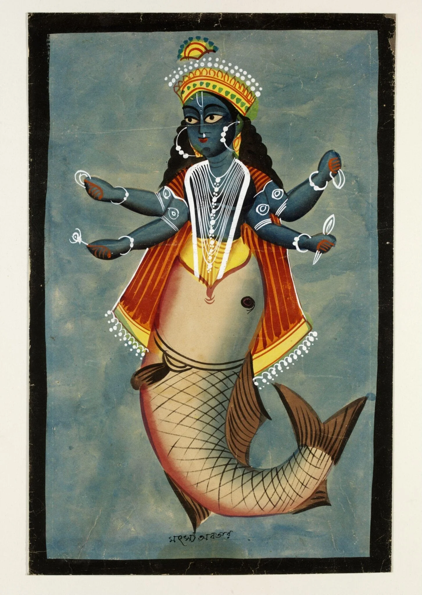 Matsya, by Unknown, paint, 1885