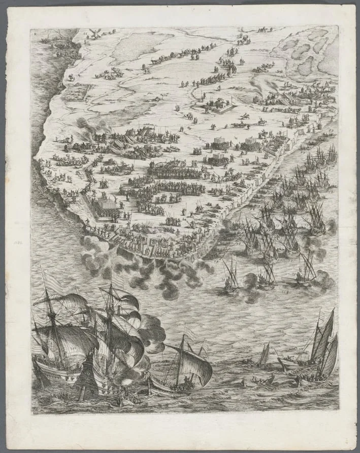 The Siege of La Rochelle: Plate 10, by Jacques Callot, 1629