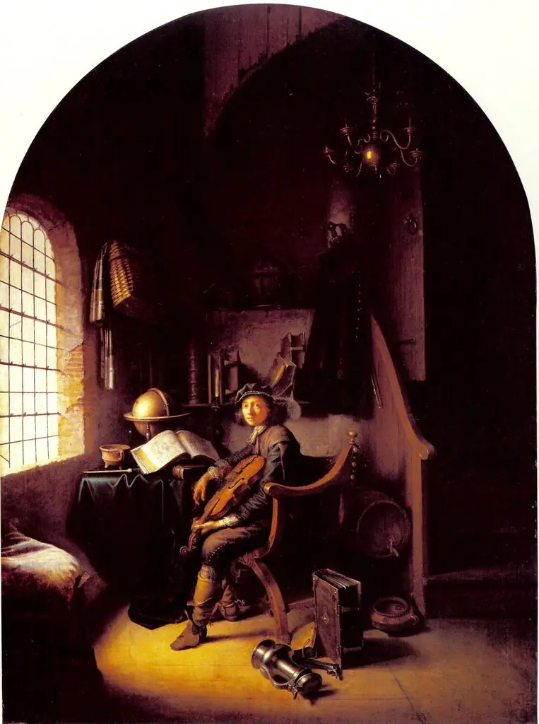 An Interior with a Young Violinist