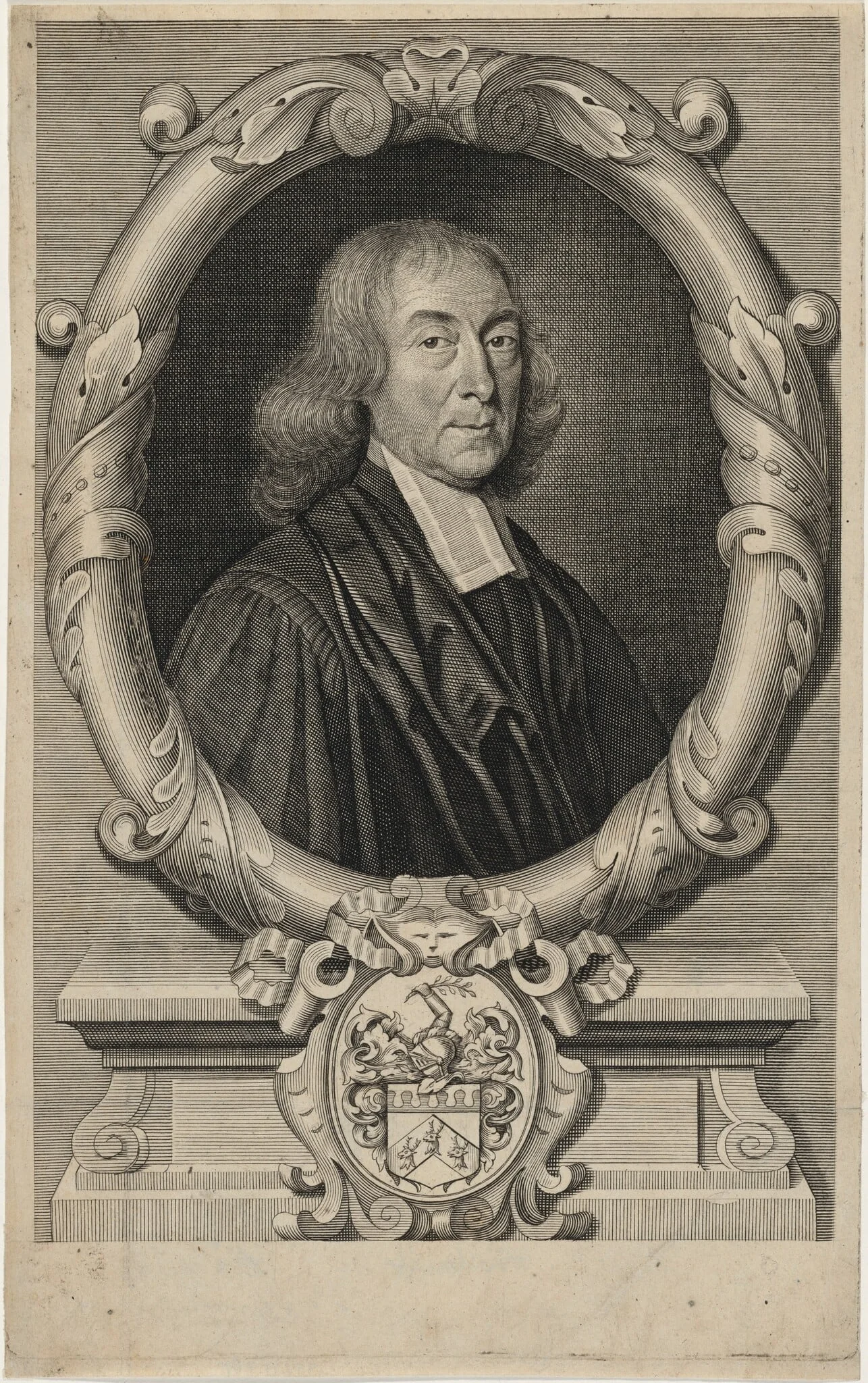 Benjamin Woodroffe, R.R.S., Canon of Christ Church, Oxford, by Robert White, ink, 1674