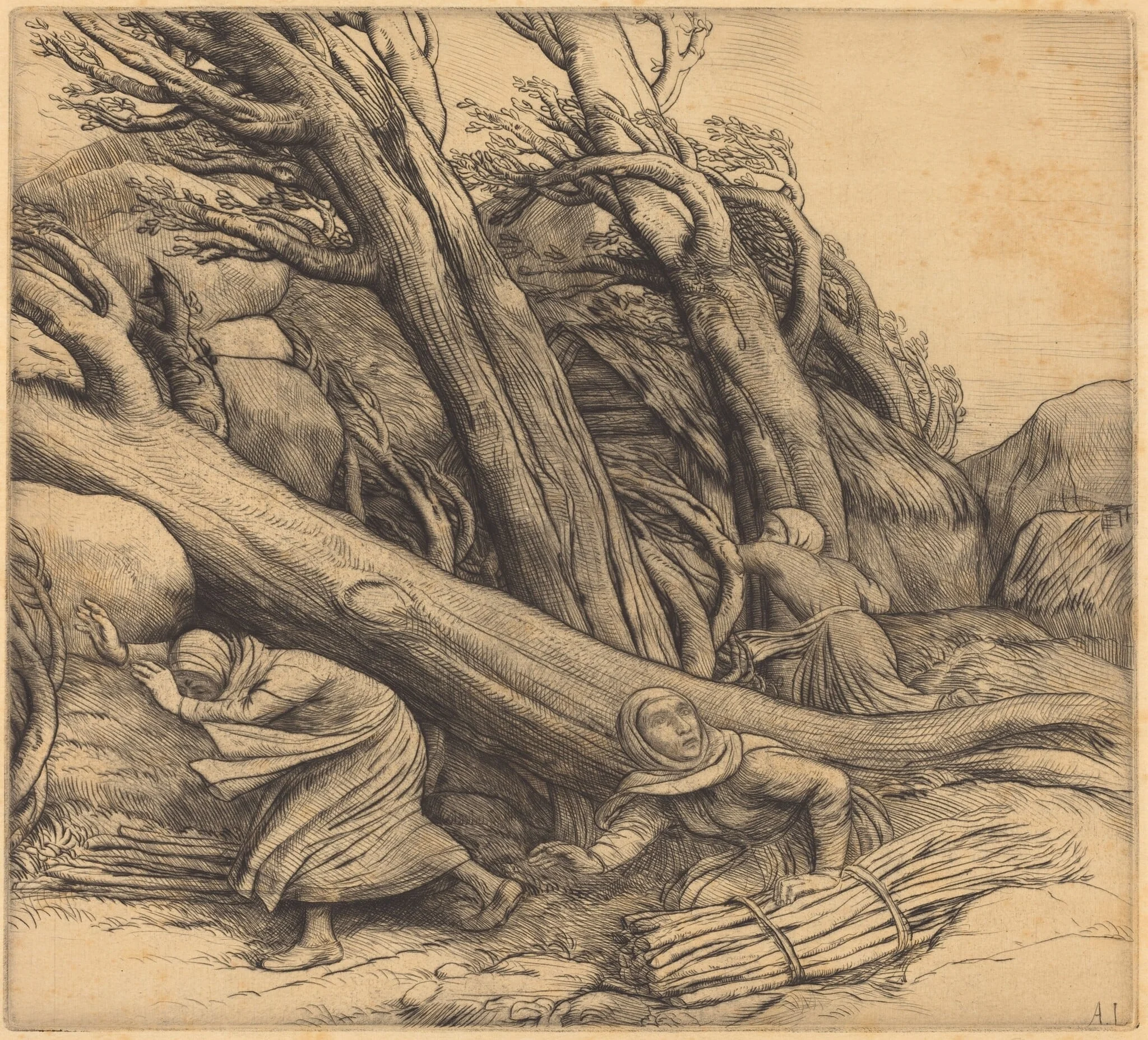 Tornado (Le typhon), by Alphonse Legros, ink, 1874