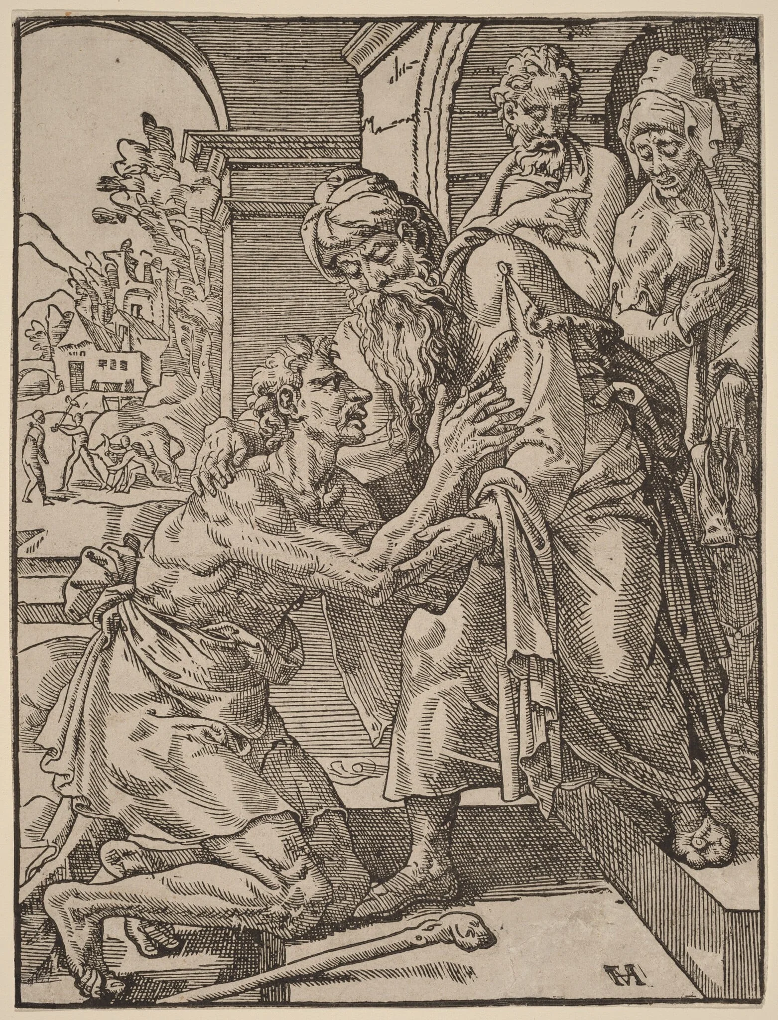 The Return of the Prodigal Son, by Dirck Volckertz Coornhert, ink, 1548